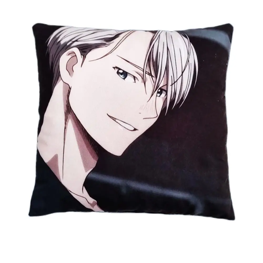 

2022 New Yuri on ice Victor Double-Sided Print Pillowcase Home Decor Anime Logo Cushion cover Gift For Anime Loving 45x45cm