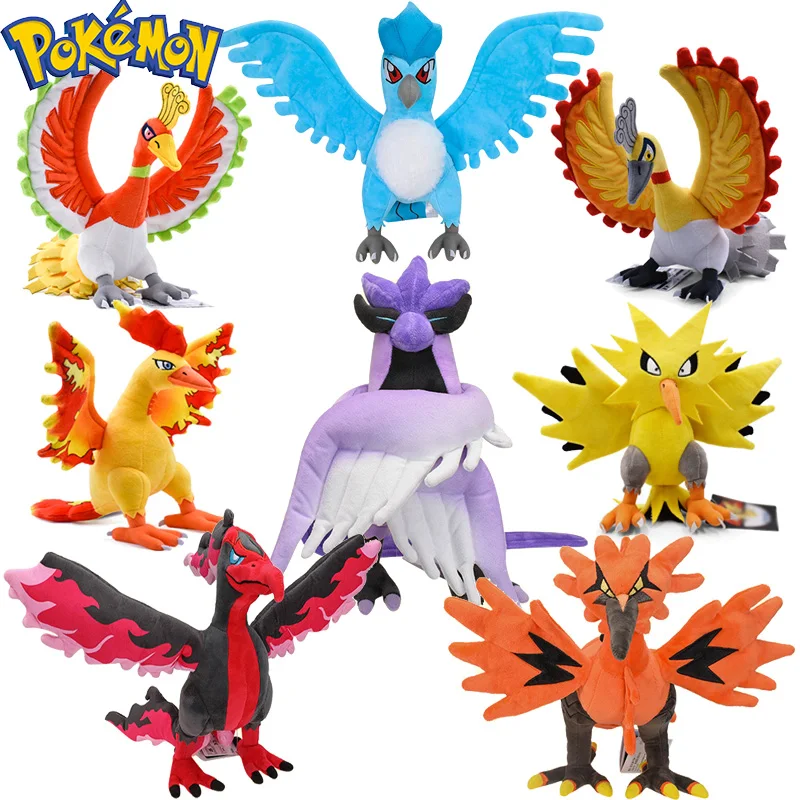 Фото Аниме Pokemon Galarian Zapdos Moltres Articuno Ho-Oh, плюшевая кукла, плюшевые игрушки, детские мягкие хлопковые детские игрушки на день рождения, Рождество №1