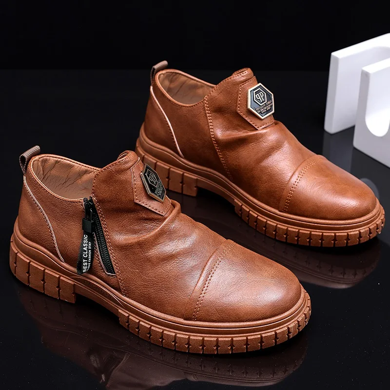 

Chelsea MAN SHOE LEATHER Mens Shoes Casual Leather Business Men Shoe Man Dress Fashion BRAND Men's MOCCASIN FOR FLAT