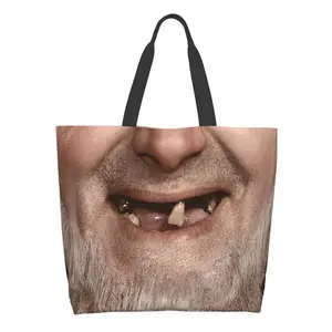 Harbottle'S Toothless Grin Printed Casual Tote Large Capacity Female Handbags Moore Marriott Harbottle Old Man Grin Will Hay