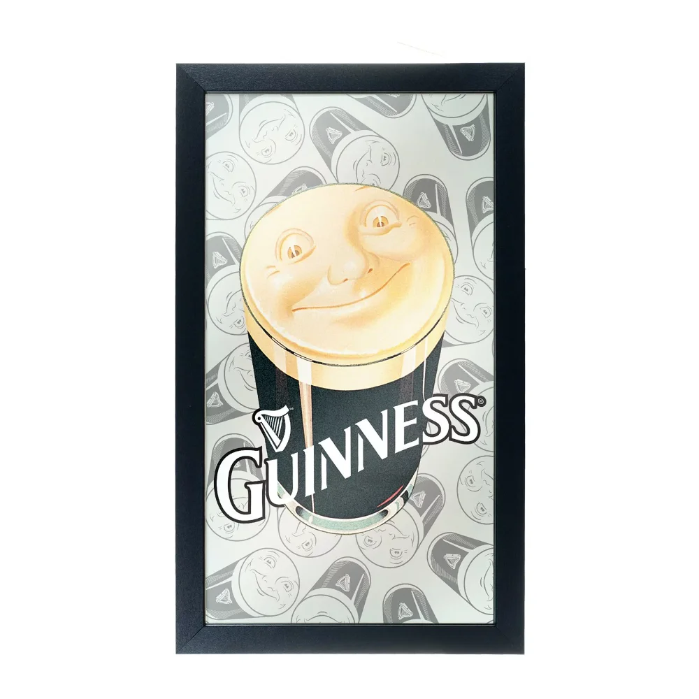 

Decorative Boards Guinness Framed Mirror Wall Plaque, 15" X 26"