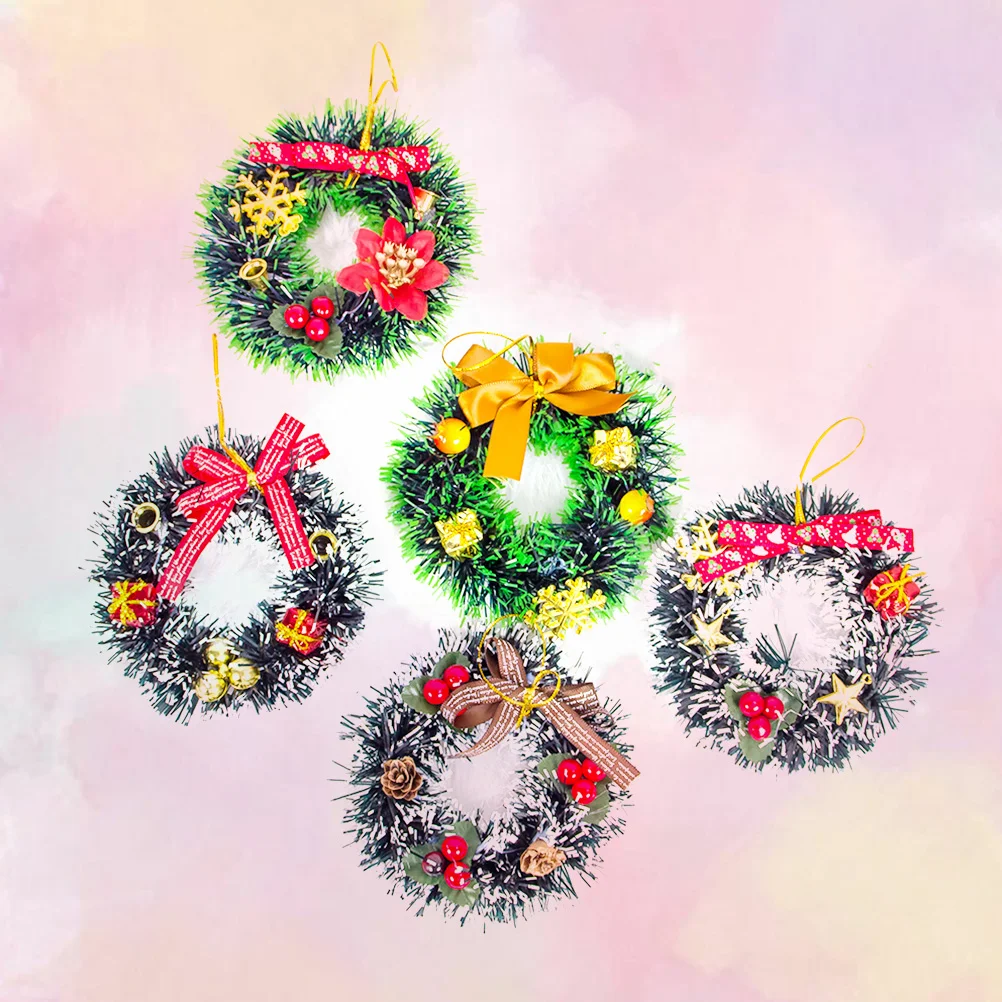 

Christmas Wreath Wreaths Hanging Garland Small Mini Artificialminiature Decor Tree Crafts Decoration Holiday Party
