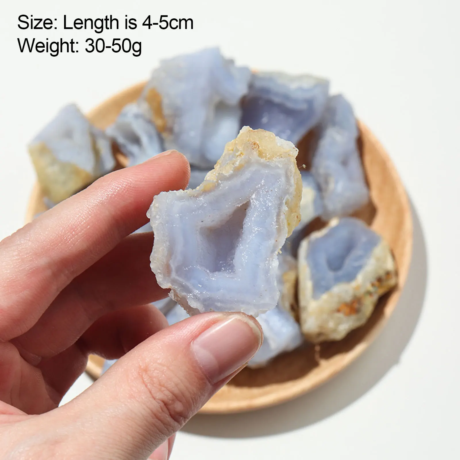 

4-5cm Blue Chalcedony Agate Rough Irregular Agate Raw Stone Crystal Quartz Druzy Geode Charm Pendant Jewelry Making Home Decor