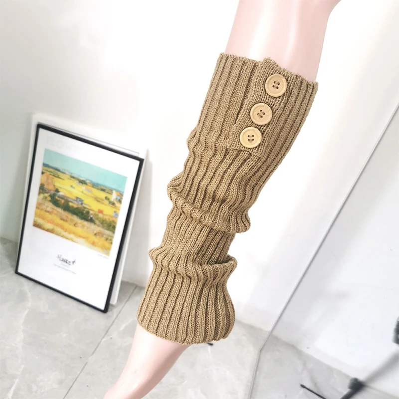 

Lady Knee High Leg Warmer Crochet Buckle Sock Women Slim Punk Knit Long Winter Socks Cosplay Gothic Hip-hop Rock Leg Warmers