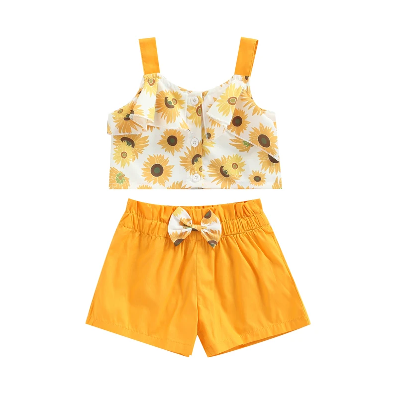 

ma&baby 6m-3Y Toddler Infant Kid Baby Girls Clothes Set Floral Vest Tops Bow Shorts Outfits Summer Clothing D10