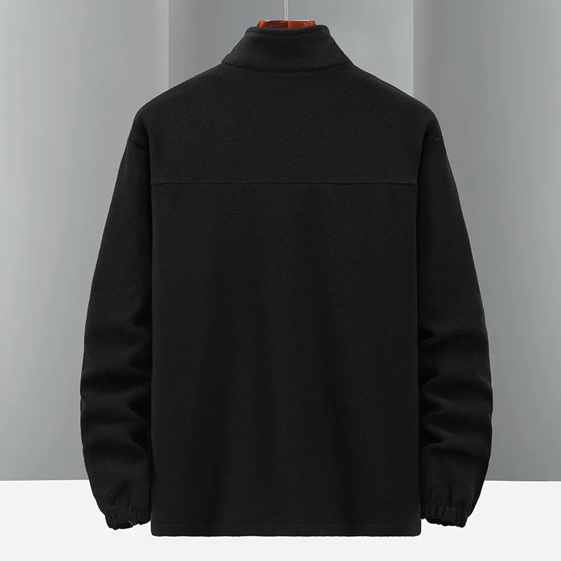 Мужское флисовое пальто с воротником-стойкой Осень-зима