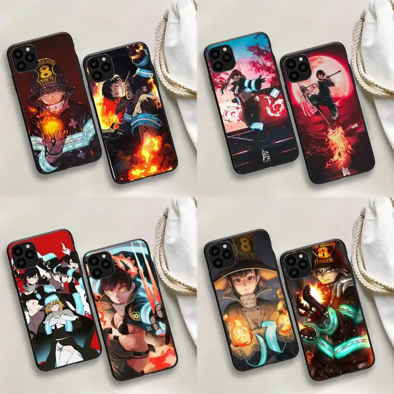 

Fire Force Phone Case for iPhone 11 12 13 Mini Pro Max 8 7 6 6S Plus X 5 SE 2020 XR XS Funda Case