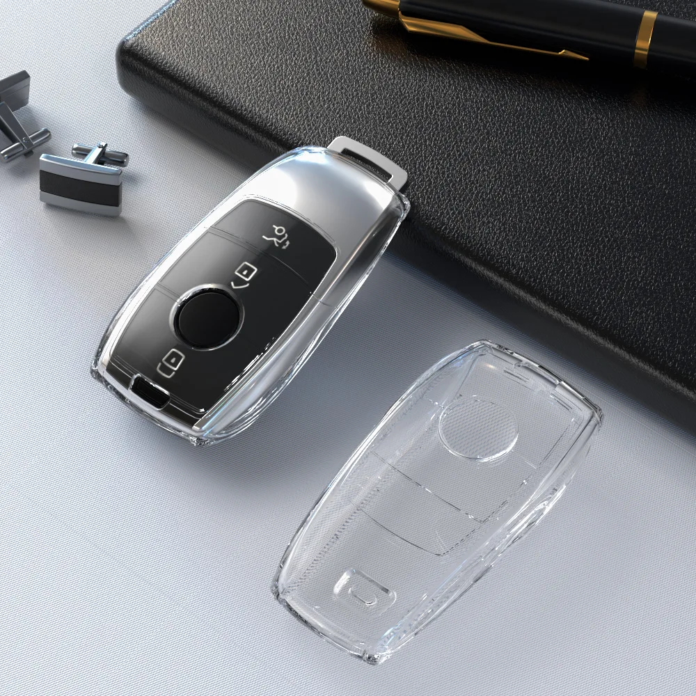 

TPU Transparent Car Key Case Cover for Mercedes Benz E C S GLC Class E200 E400 E63 W213 S550 S560 C260 A200 Key Shell Protector