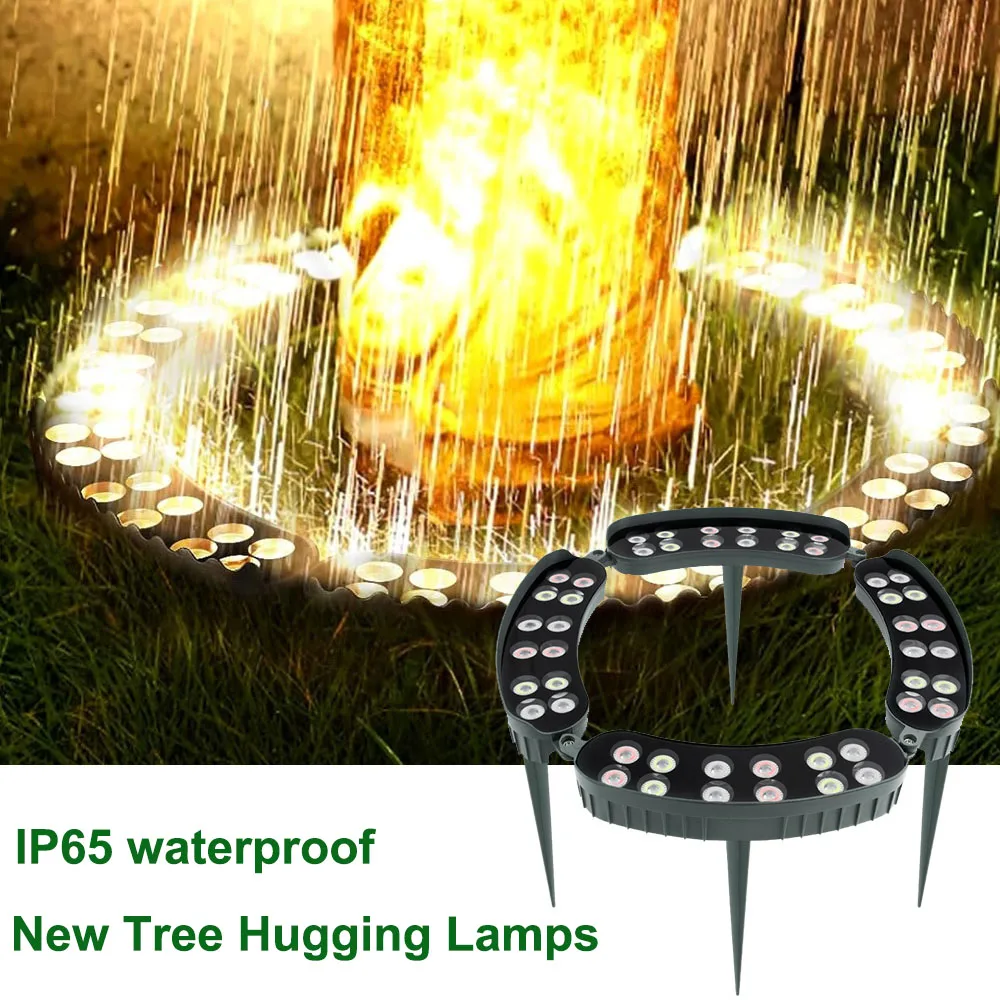 Светодиодный уличный светильник с держателем дерева, 4 шт., проекционный светильник, холодный/RGB/теплый цвет, IP65, водонепроницаемая лампа для сада, кампуса, парка, спортивный свет