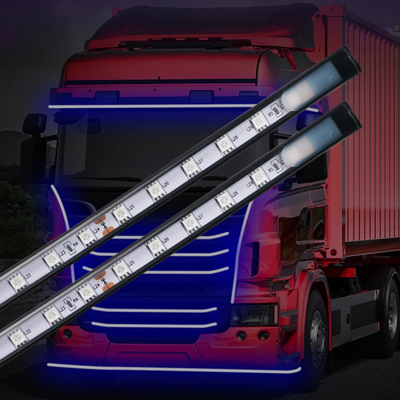 

24v Exterior Truck Decoration Light Strip Monochrome LED Car Van Modified Lamp Truck Headstock Atmosphere Ambient Light Parts