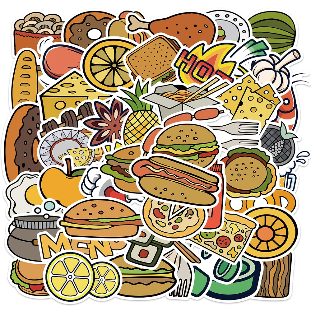 

10/30/50PCS Mix Foods Cartoon Stickers Decal DIY Phone Scrapbook Luggage Helmet Graffiti Cute Waterproof Sticker Kid Toy Gift