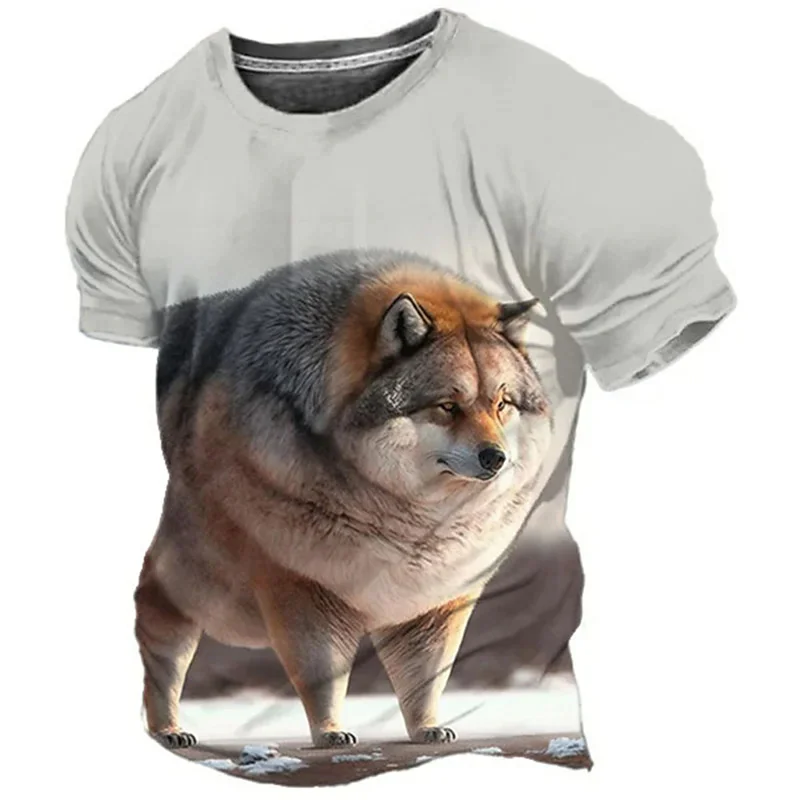 Мужская футболка с рисунком тигра-волка и альпаки футболки 3D принтом забавных