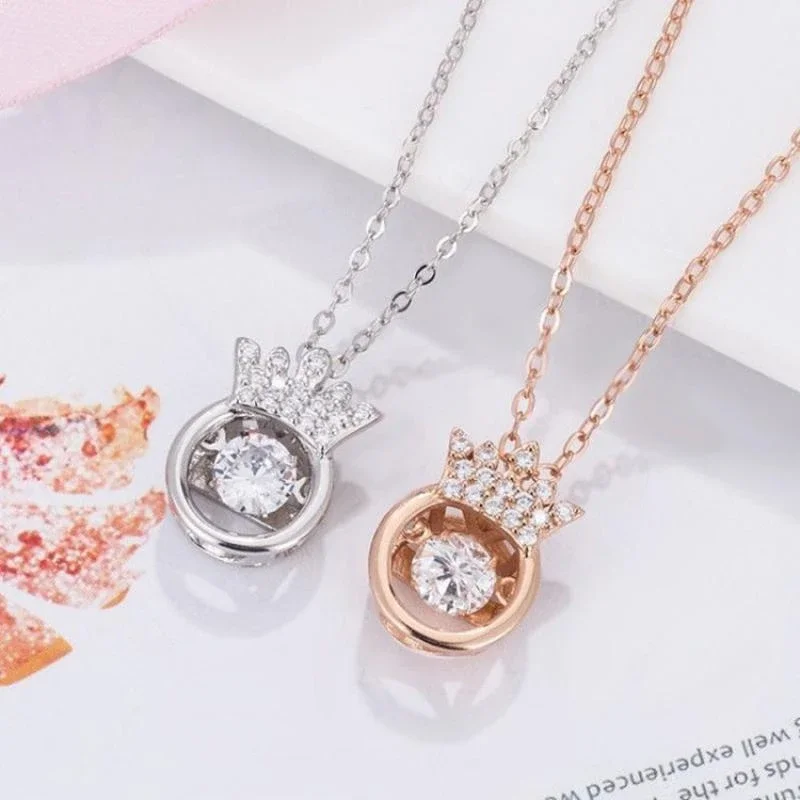 

Exquisite Sparkling Zircon Pendant Necklace Ladies Glamour Trend Banquet Wedding Accessories Fashion Jewelry Birthday Gifts