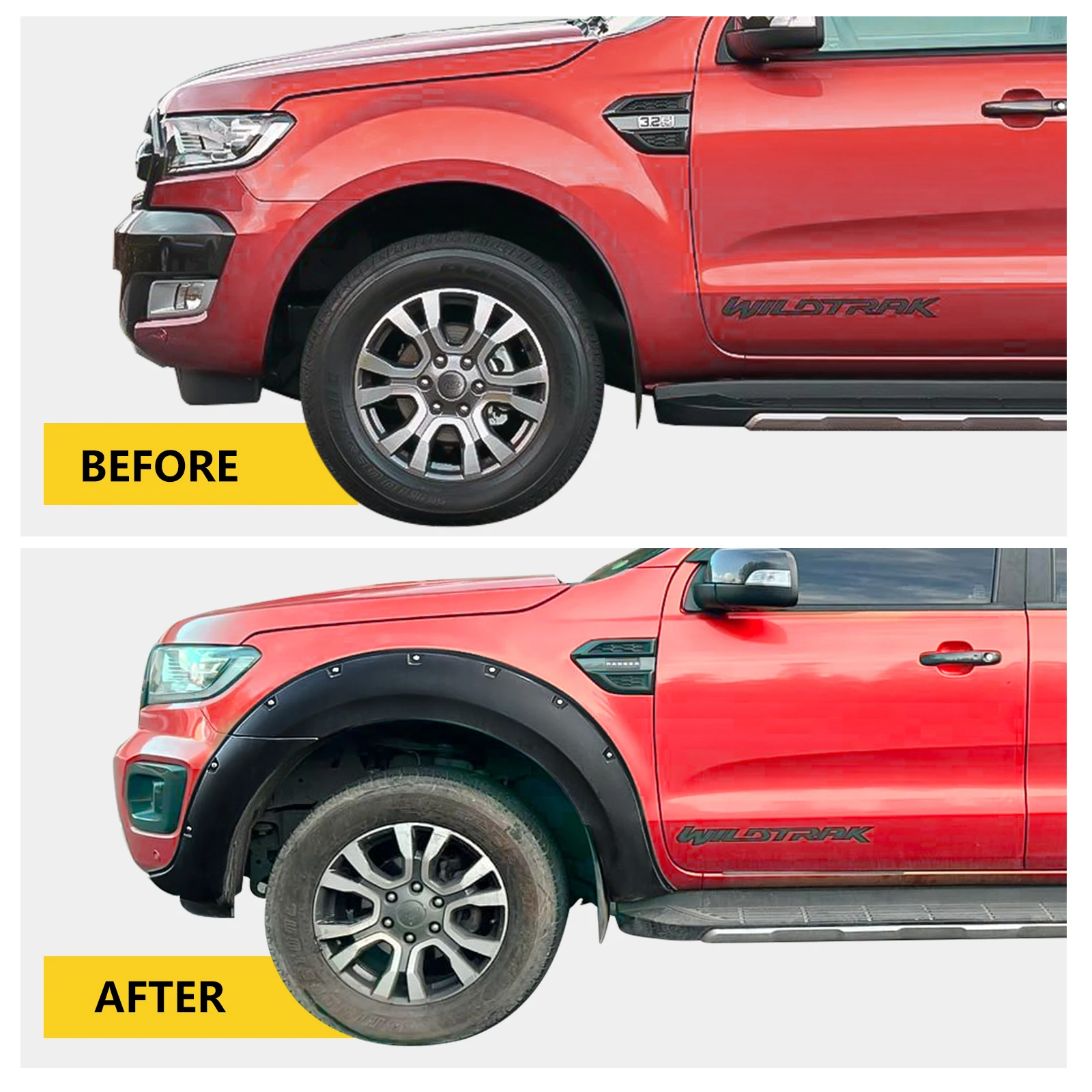 9 дюймов заклепанные факели для крыльев удлинитель колесной арки Ford Ranger T7 2015 2016 2017