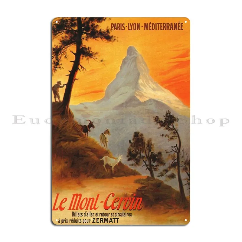 Винтажный постер Le cermont для путешествий металлический с табличкой гаража