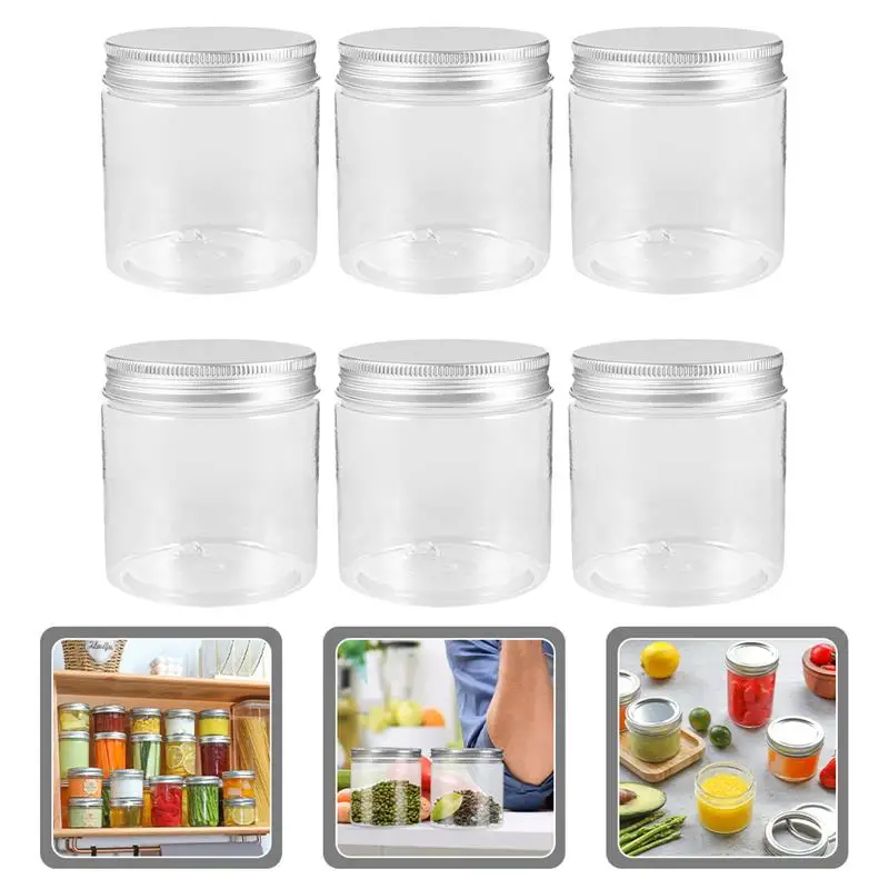 

6Pcs Mini Mason Jars Transparent Silver Aluminum Lid Mason Jar Household Mason Jars Portable Mason Jars Mason Jar Set with Lids