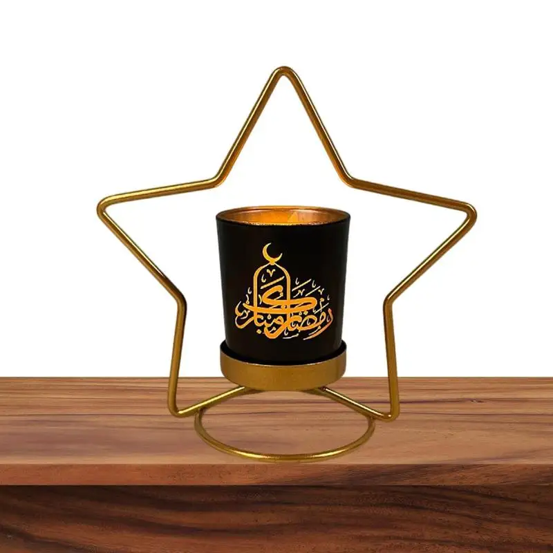 Vintage Candlestick Metal Sun Moon Star Candlestick Eid Decor For Bedroom Living Room Desktop Fireplace