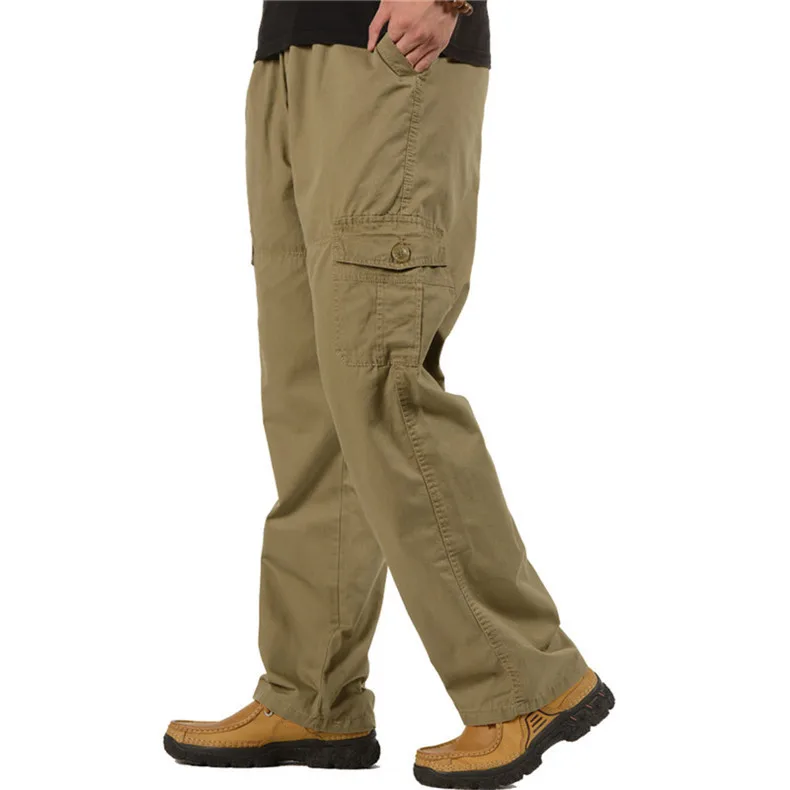 

Men's Cargo Pants Casual Multi Pockets Military Tactical Pants Male Outwear Loose Straight slacks Long Trousers Plus size 6XL