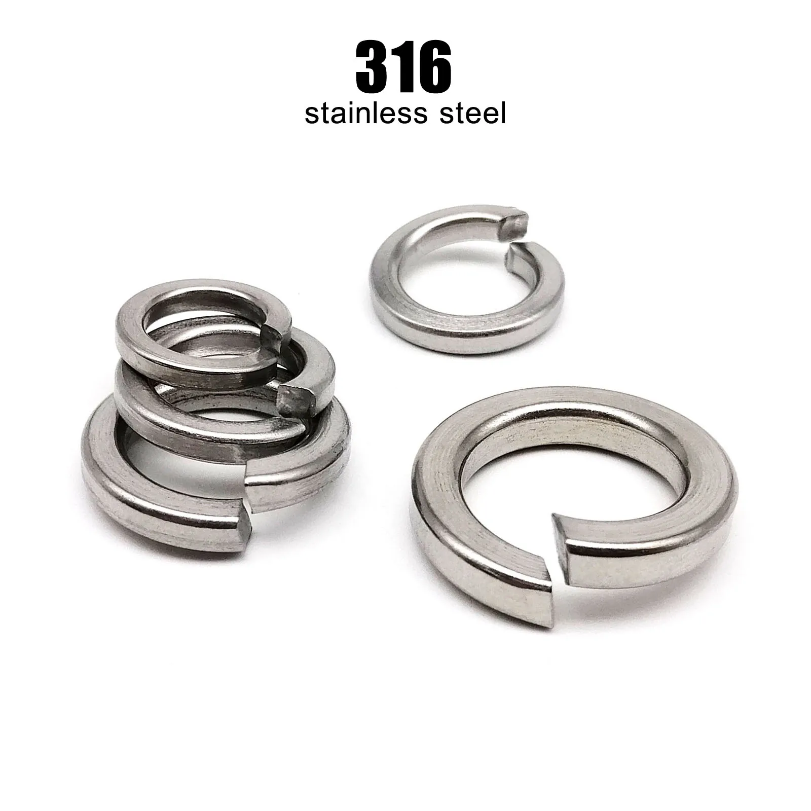 

2/10/50X M1.6 M2 M2.5 M3 M4 M5 M6 M8 M10 M12 M14 M16 M20 M24 GB93 A4 316 Stainless Steel Split Spring Lock Washer Elastic Gasket