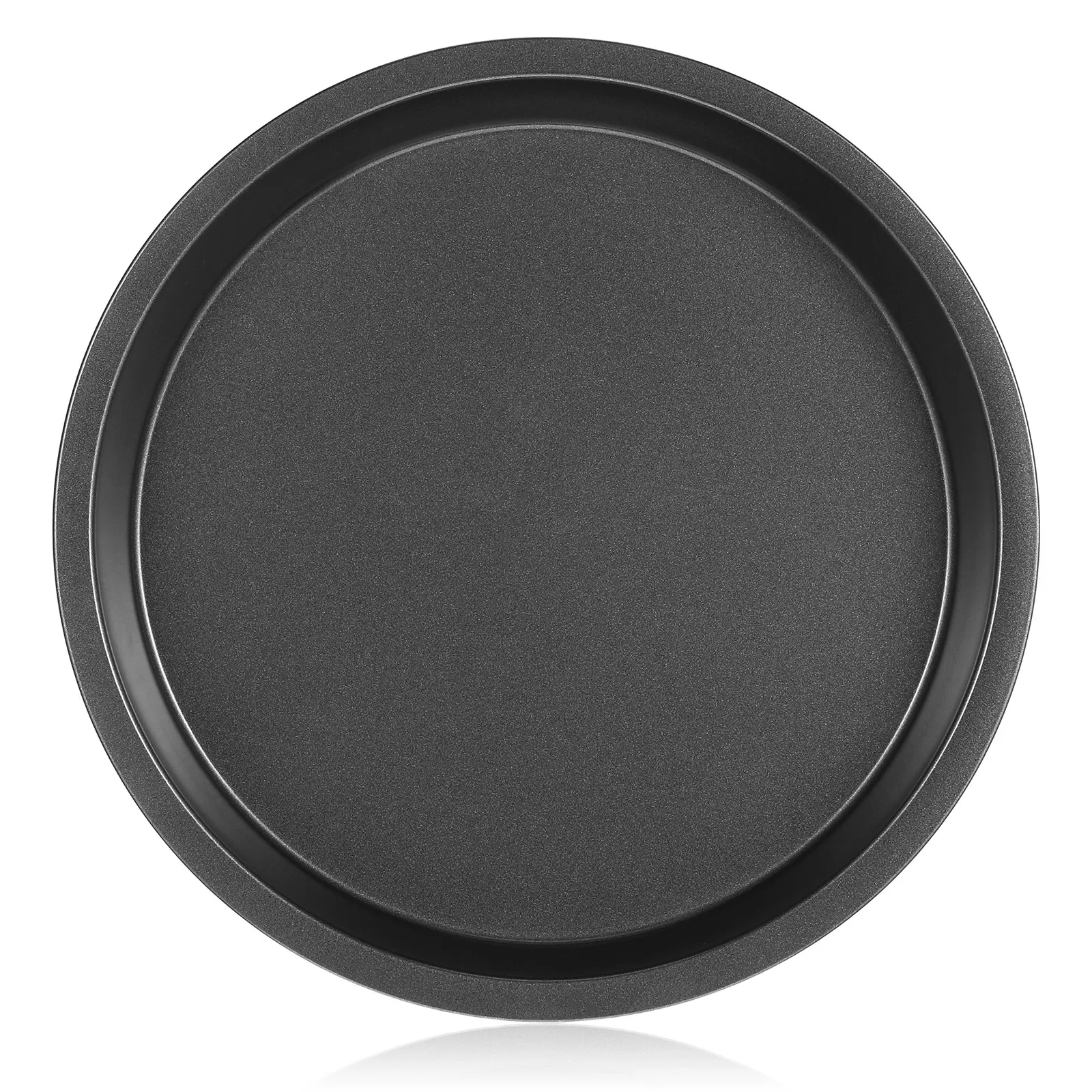 Фото Круглая форма для пиццы из углеродистой стали с антипригарным покрытием, прочная, для выпечки пиццы, тортов, сэндвичей, стейков, сосисок, для ежедневного использования №5