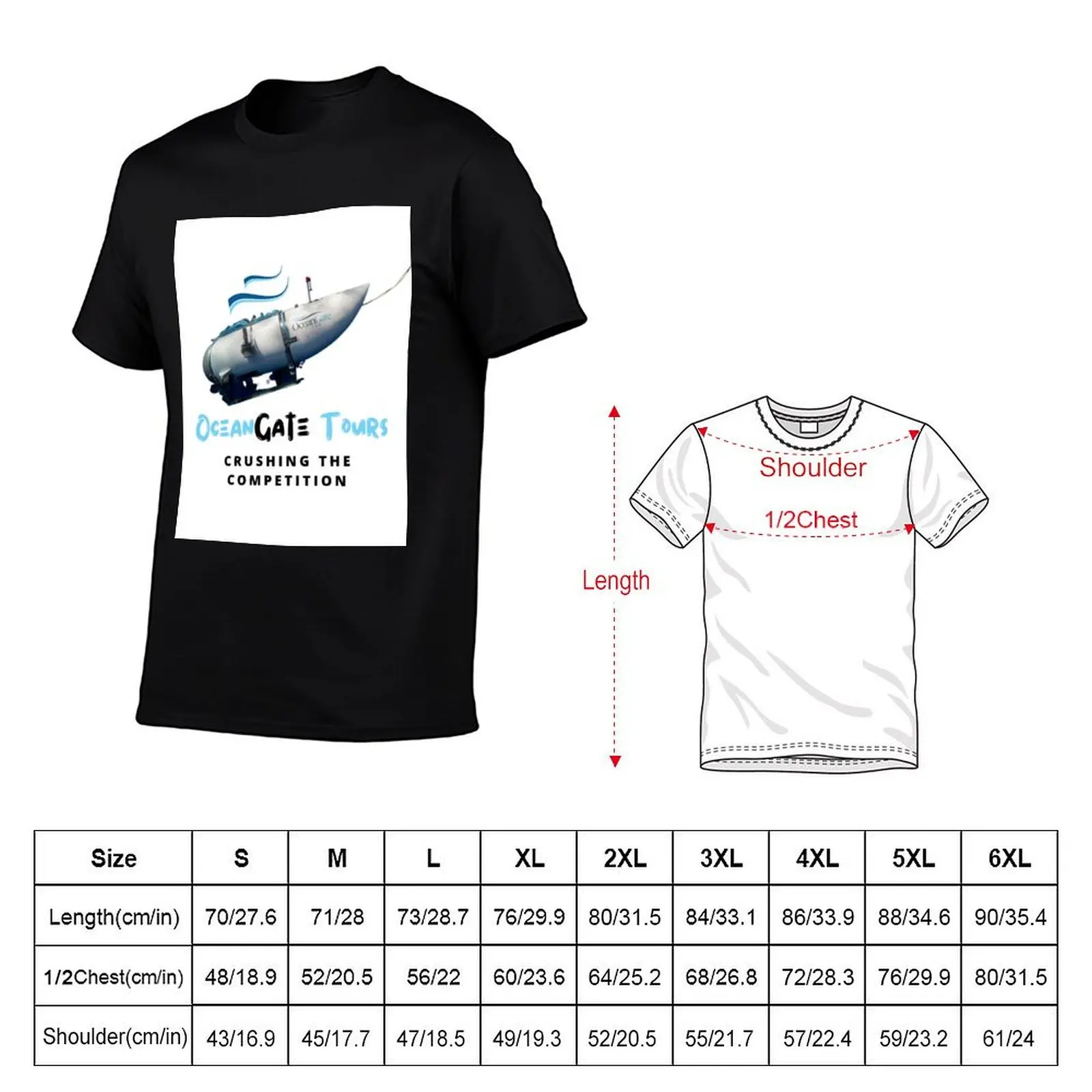 OceanGate Tours - Футболка Crushing the Competition из хлопка, однотонная, с короткими рукавами (art.: 3920dbea5ad0a) - 3920dbea5ad0a