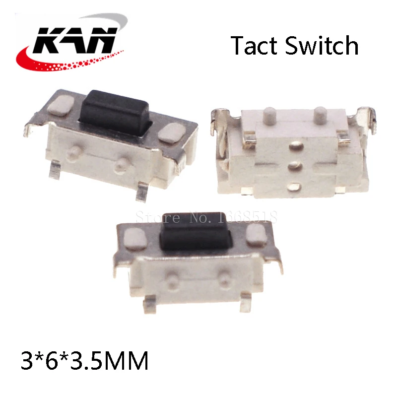 

1000 шт./лот SMT 3X6X3,5 мм 2Pin тактильный тактовый кнопочный микропереключатель мгновенный 3*6*3,5 мм боковая кнопка