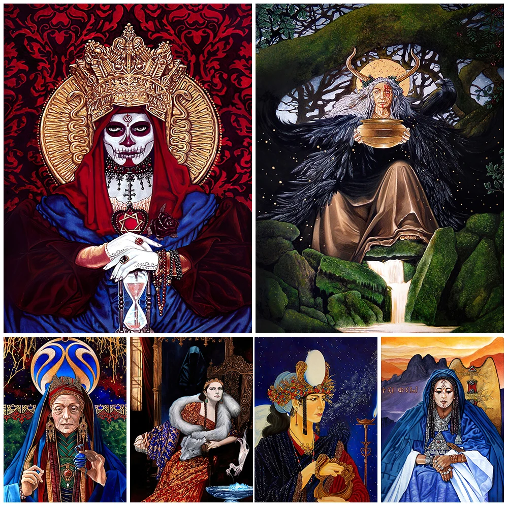 

Mysterious Witch Witchcraft Pagan Art Poster And Prints Shamans And Priests Vintage Aall Art Canvas Painting Home Decor Unframed