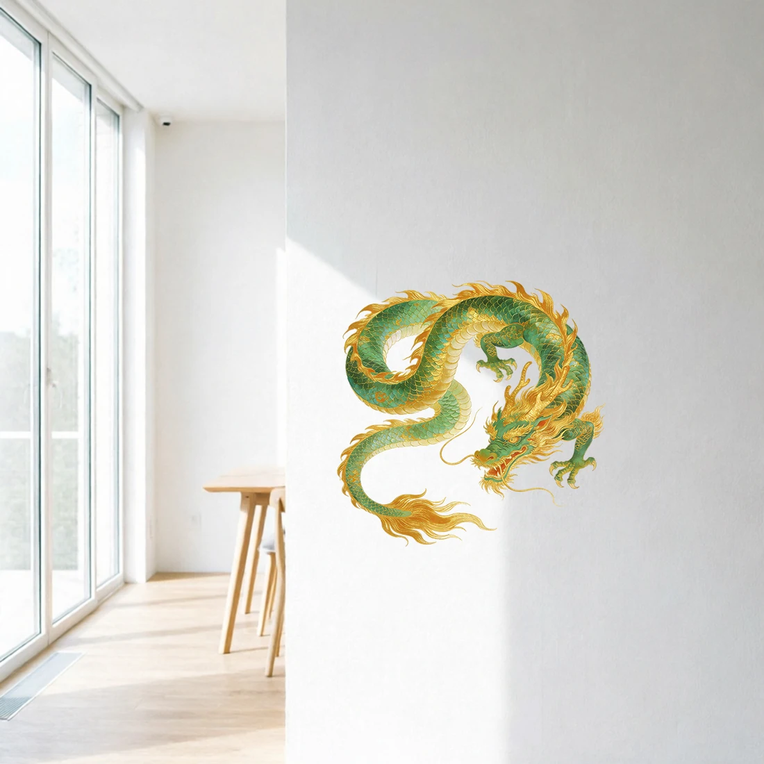 Фото Наклейки на стену Three Ratels CEE228 Vitality Green Dragon Art для украшения дома, наклейки на автомобиль, водонепроницаемые №3