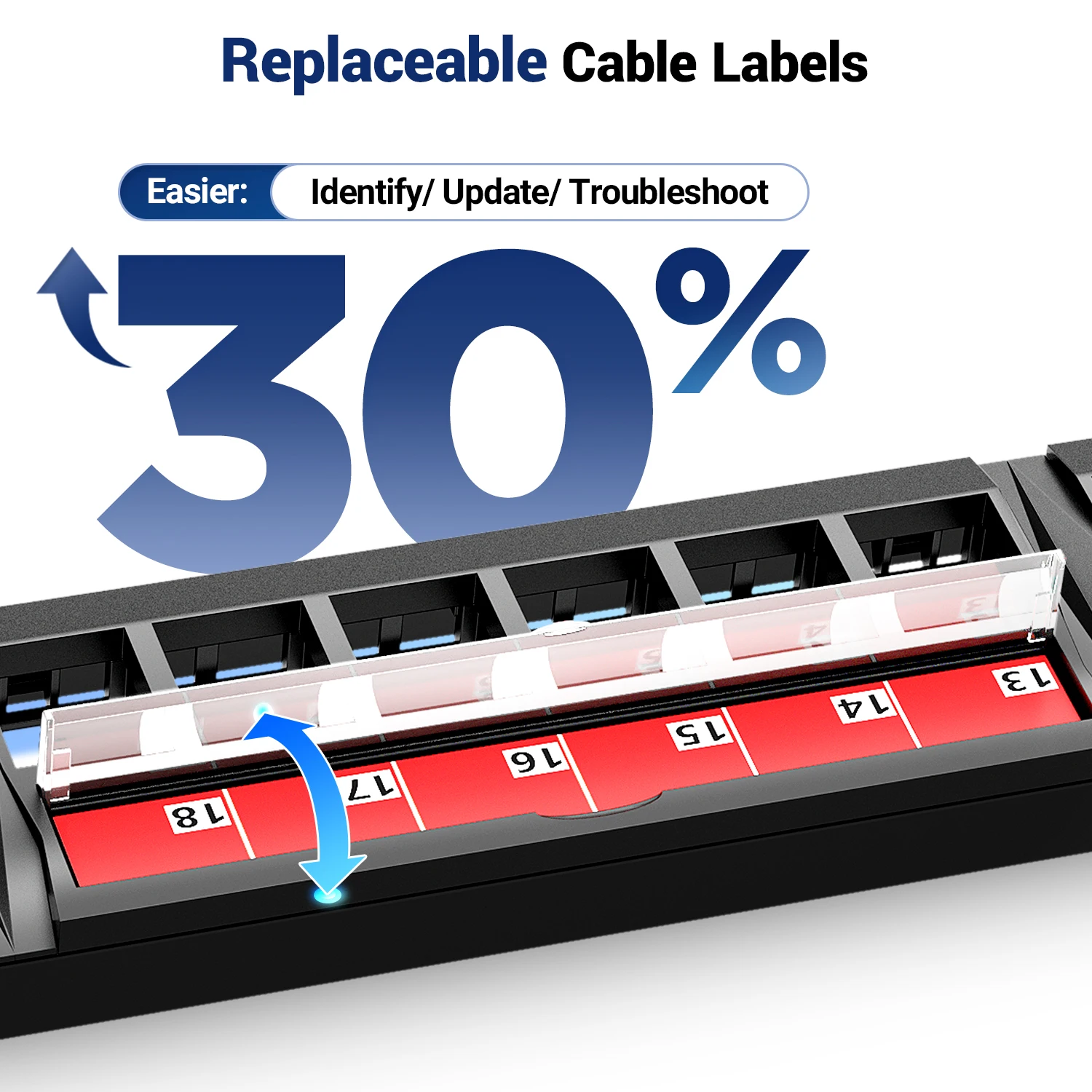 Фото Пустая патч-панель AMPCOM Keystone, 1U, 24 порта, RJ45, UTP, съемное крепление без инструментов в стойку с задней планкой для CAT5E/6/7/8 №4