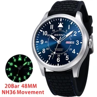 sub diver automatic watch for men screw in crown super luminous seiko nh36 luxury mechanical wristwatch sapphire 20bar man watch
