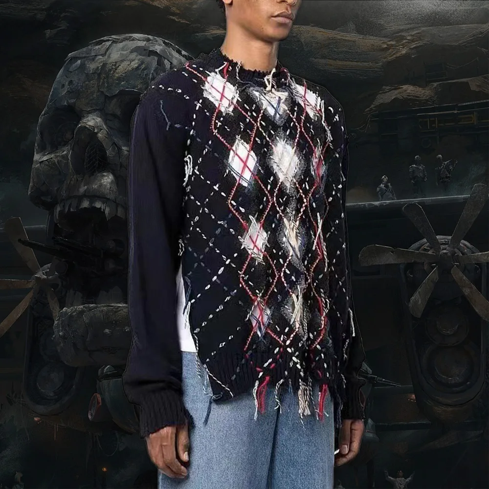 

Вязаный свитер с вырезами Ngvp # nigo6724