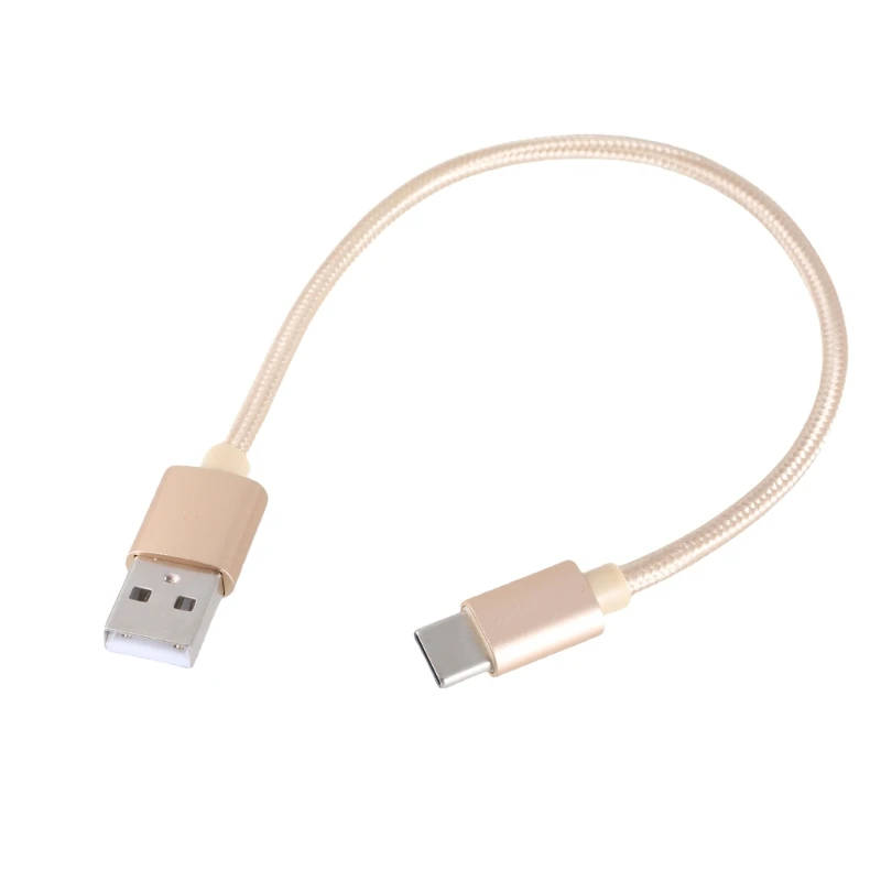Зарядный кабель USB TypeC длиной 25 см нейлоновый шнур быстрой передачи данных