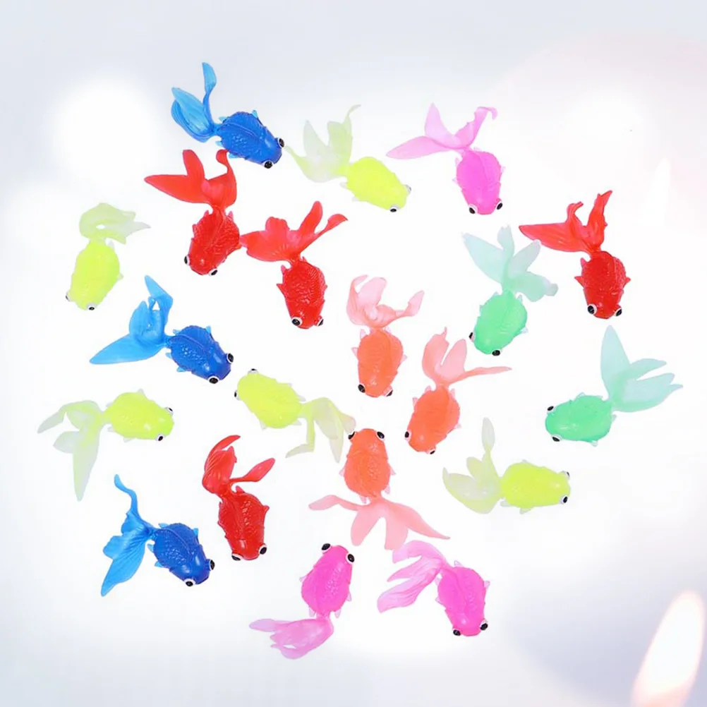 

50 Pcs TPR Goldfish Figure Kids Decor Kids Goldfish Toy Kids TPR Goldfish Marine Animal Figures Sea Life Figurines Statue Decor