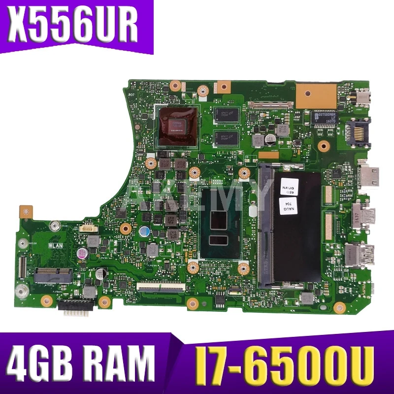 

Akemy New! X556UJ X556UV motherboard for ASUS X556U X556UV X556UF X556UR laptop motherboard 4GB RAM I7-6500U CPU GT930M-2G Test