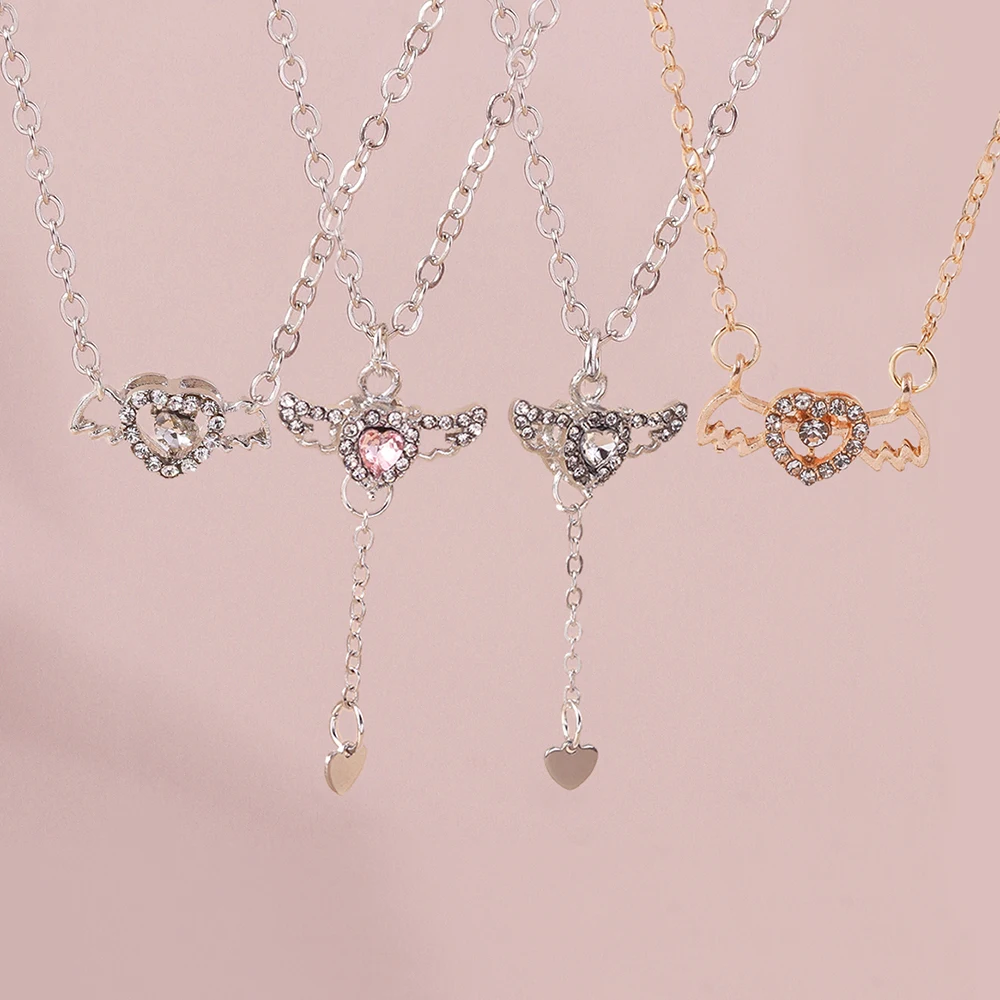 Женское ожерелье с подвеской Aihua элегантное кристаллами в виде крыльев Ангела и