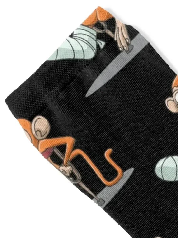 Сломанная нога случайные костыли Носки с цветочным принтом в стиле ретро