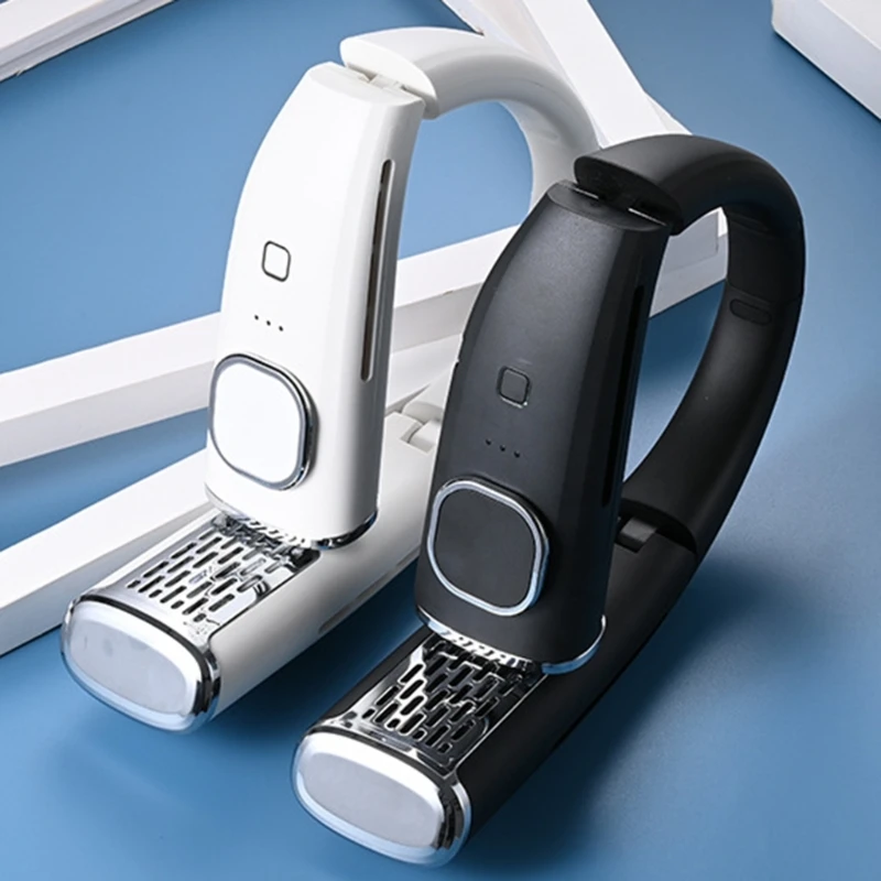 

Leaf-less Hanging Neck Fan Turbos Brushless Motor Noiseless & 3600mAh Rechargeable Foldable Fan for Study Cooking New Dropship