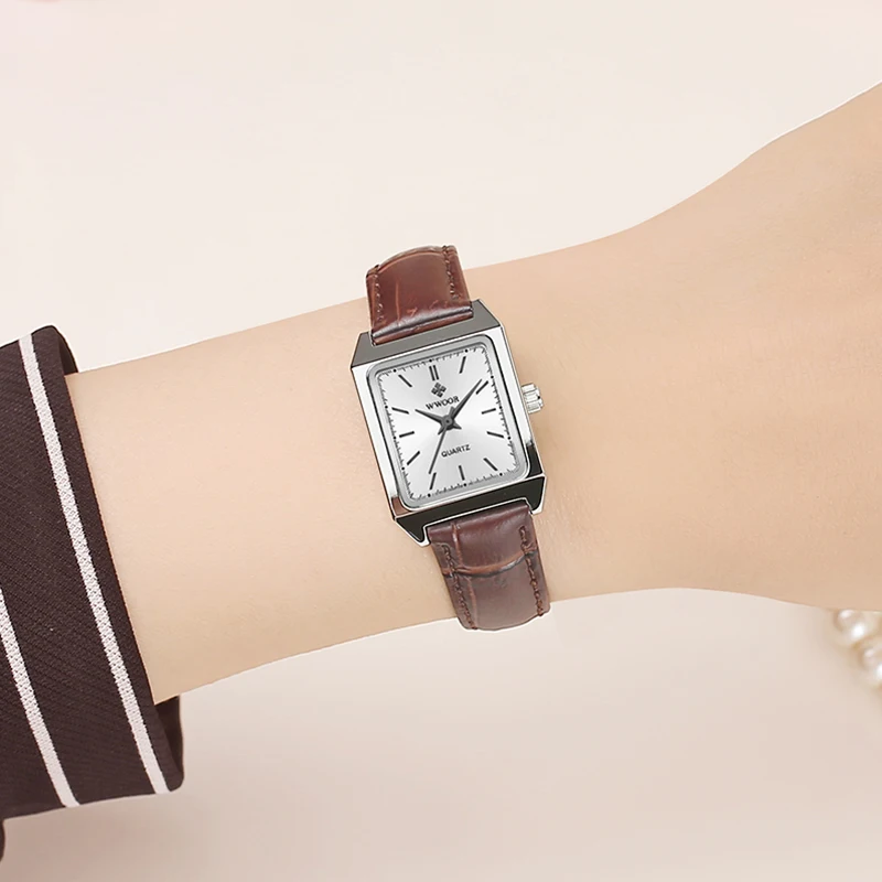 WWOOR New Watch Women Fashion Luxury Ladies Quartz Bracelet Wristwatch Simple White Dial Waterproof Ladies Watch Reloj De Hombre