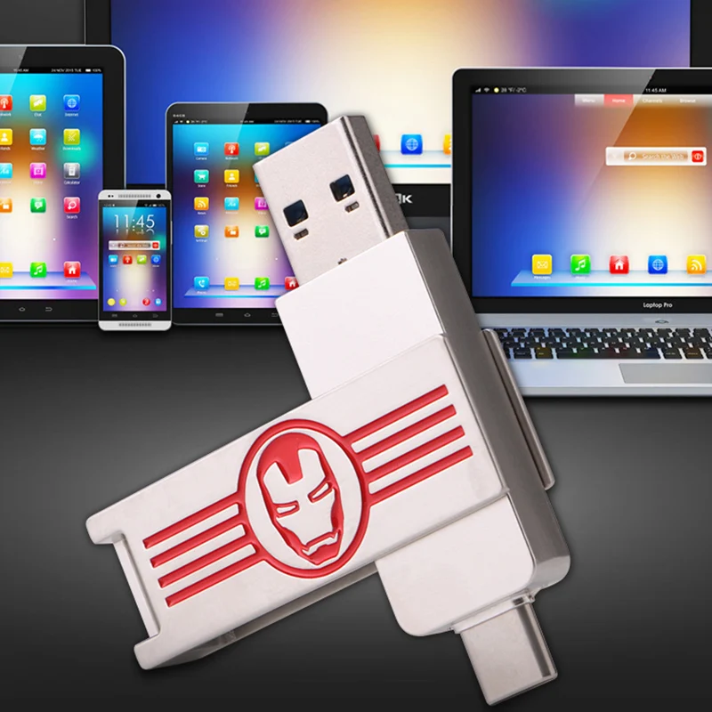 

OTG usb-флеш-накопитель с металлическим корпусом, 32/64/128/256/16 ГБ