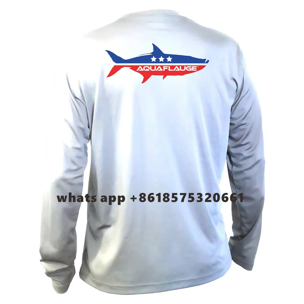 

Aquaflage Mens Long Sleeve Performance Shirt Camisa Summer Sports Sun Protection Upf+50 Comfort Shirt Breathable Fishing Shirt