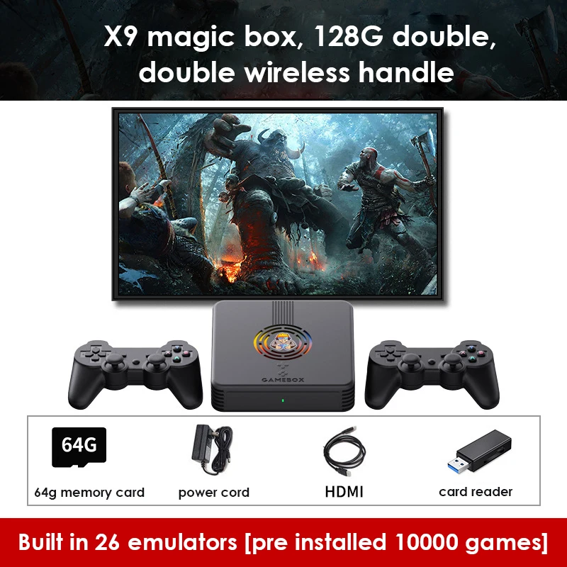 

Wireless Hd Video Game Machine Latest Game Console 4k Home Double X9 Box Newest Recreational Machines 2023