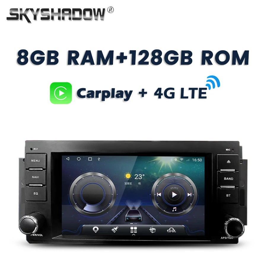 8G + 128G Carplay Android 12 0 Автомобильный плеер GPS WIFI Bluetooth радио для Jeep Compass Commander Wrangler Chrysler