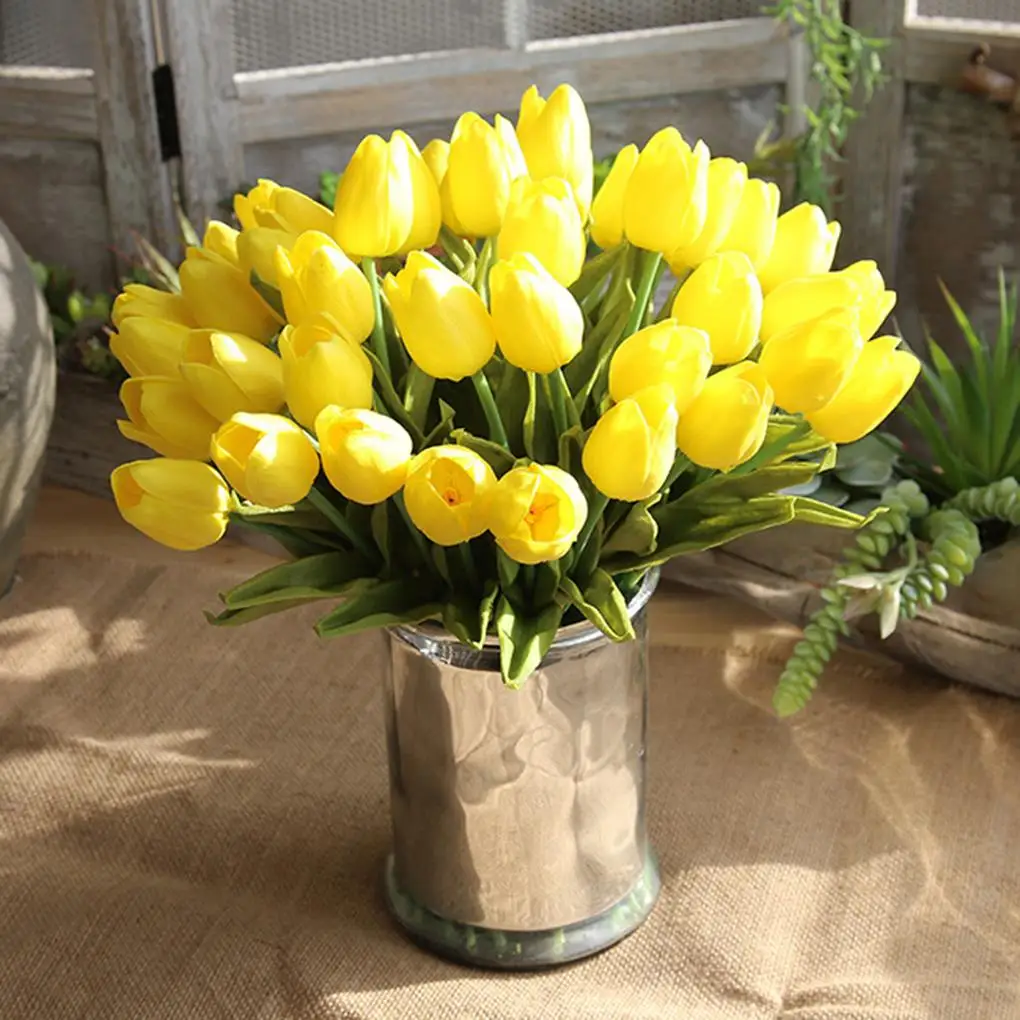 

Искусственные цветы, реальные на ощупь, тюльпаны, искусственные фотообои для свадьбы, декор «сделай сам» для вечерние, украшение для свадьб...