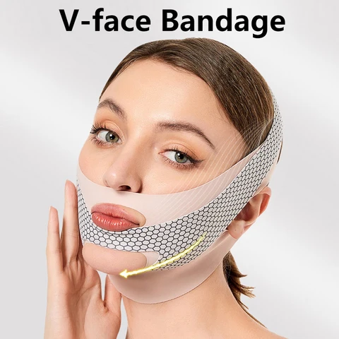 Бандаж для лица с V-образным вырезом, подтягивающий бандаж, улучшает подбородок, женская маска с морщинами