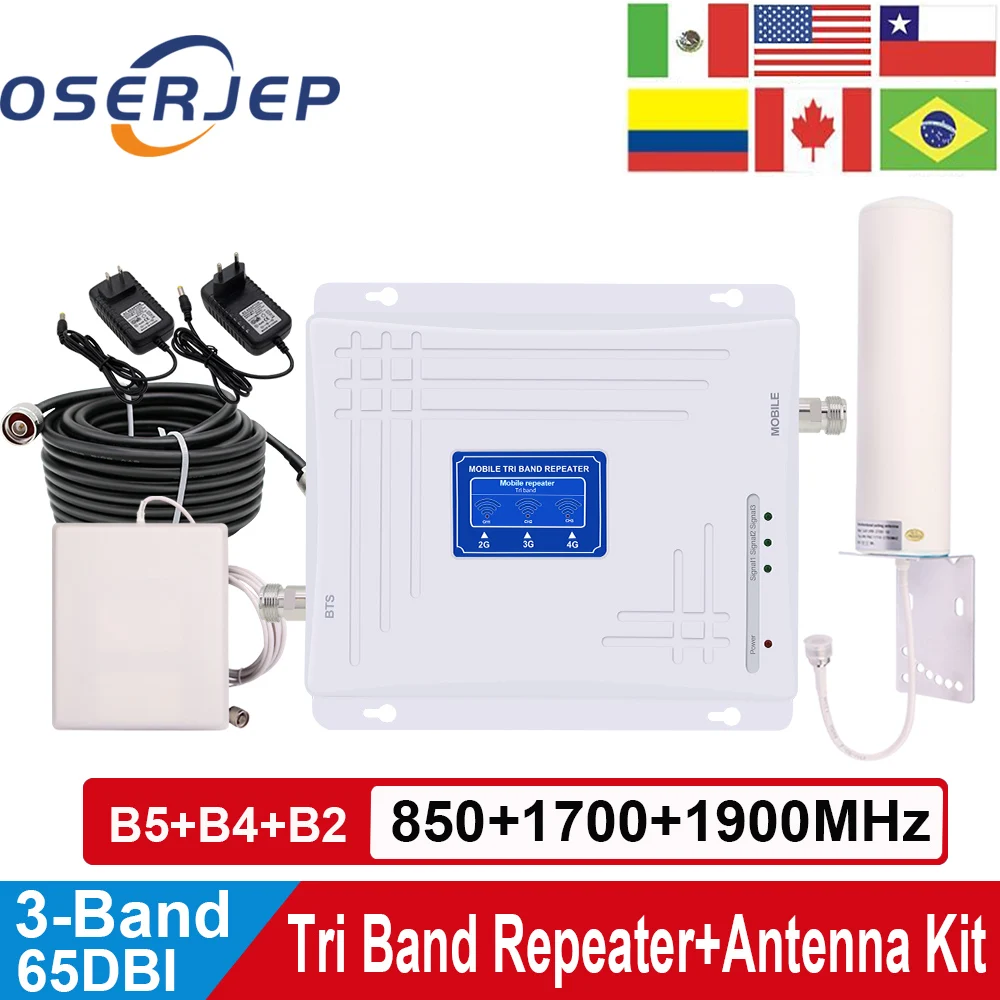 850 1700 1900 ретранслятор Band2/4/5 2G 3G 4G усилитель сигнала Сотовый CDMA AWS PCS LTE