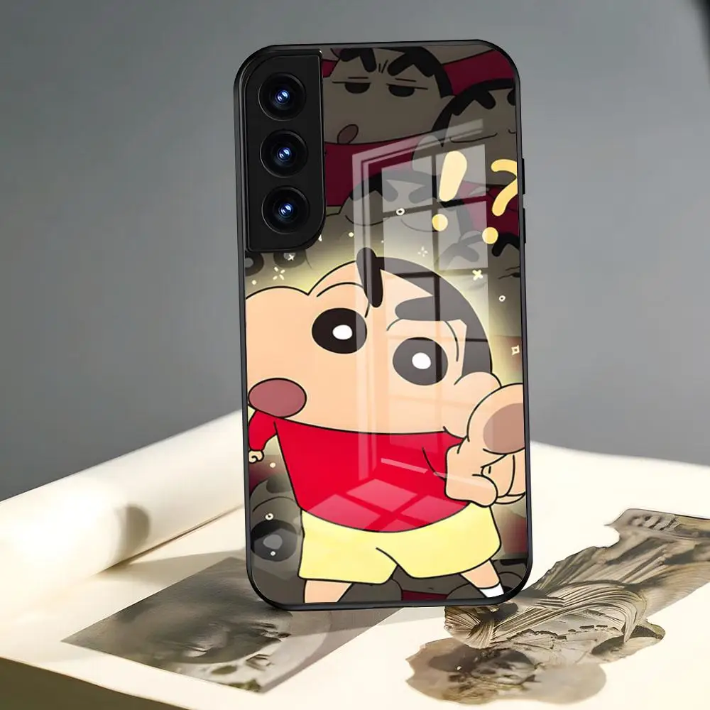 Чехол для телефона в стиле Аниме Crayon Shiny-chans 2024 популярный стеклянный чехол Samsung s 24