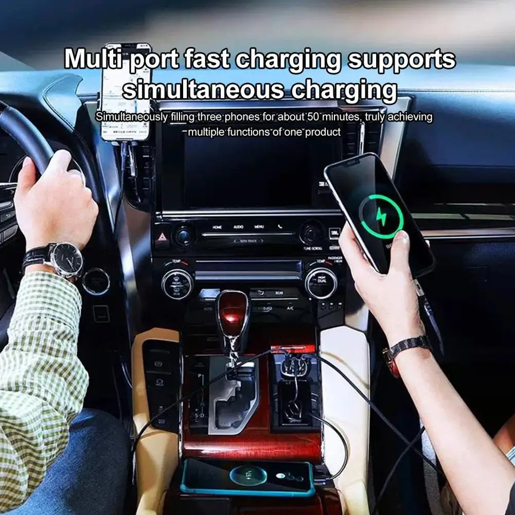 Автомобильное зарядное устройство с 6 портами USB Тип C PD 66 Вт адаптер для быстрой