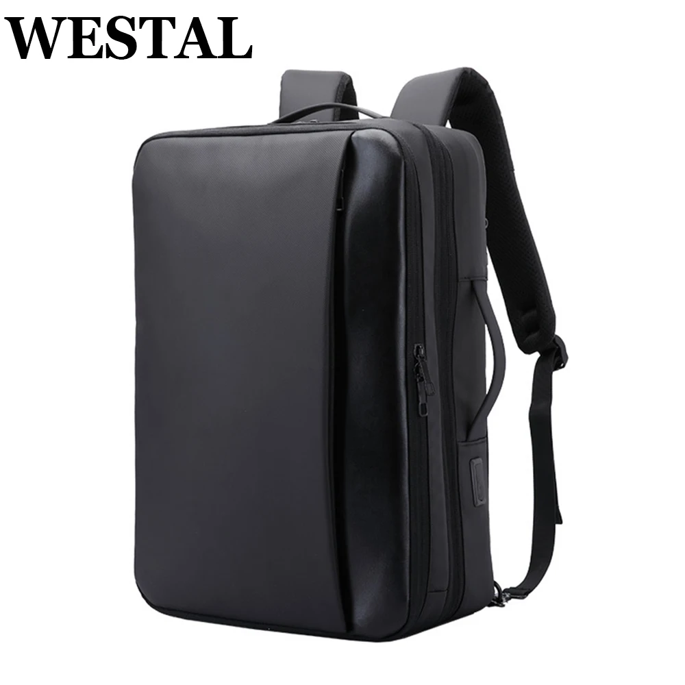 WESTAL 17 Inch Laptop Backpack School Backpack USB Charging Port Business Travel Handbags Men Hiking Sport mochila escolar