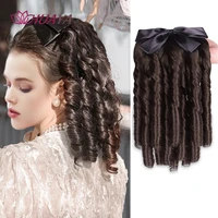 huaya synthetic black curly ponytail hair extensions with hair comb pony tail hair clips hairpieces for women heat resistant