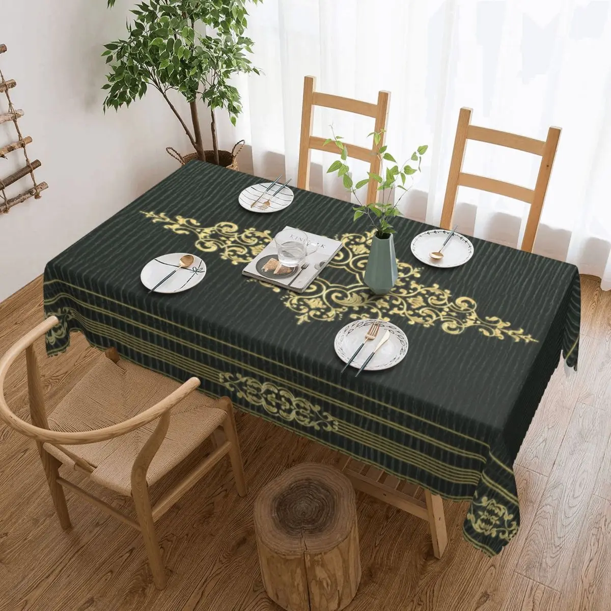 

Прямоугольная Водонепроницаемая маслостойкая винтажная Обложка для книг в средневековом стиле скатерть из волнистой кожи чехол для стола 40-44 дюймов